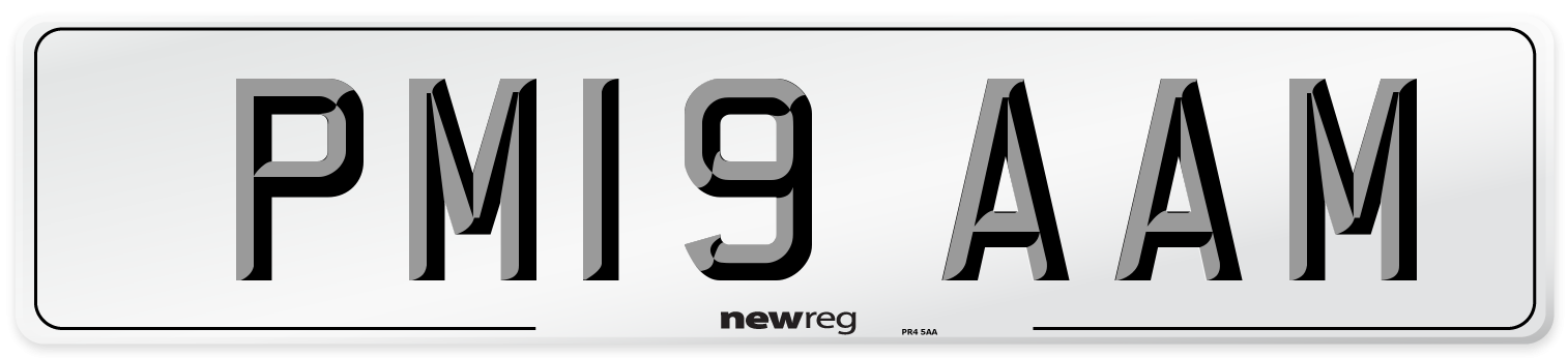 PM19 AAM Number Plate from New Reg